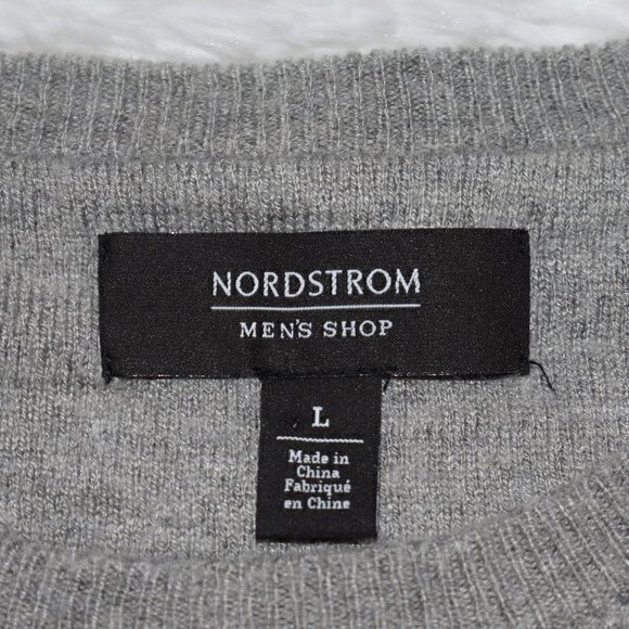 Nordstrom Men's Shop Crew Neck Sweater‎ Size L Color Grey Gently Used Condition - Picture 4 of 5